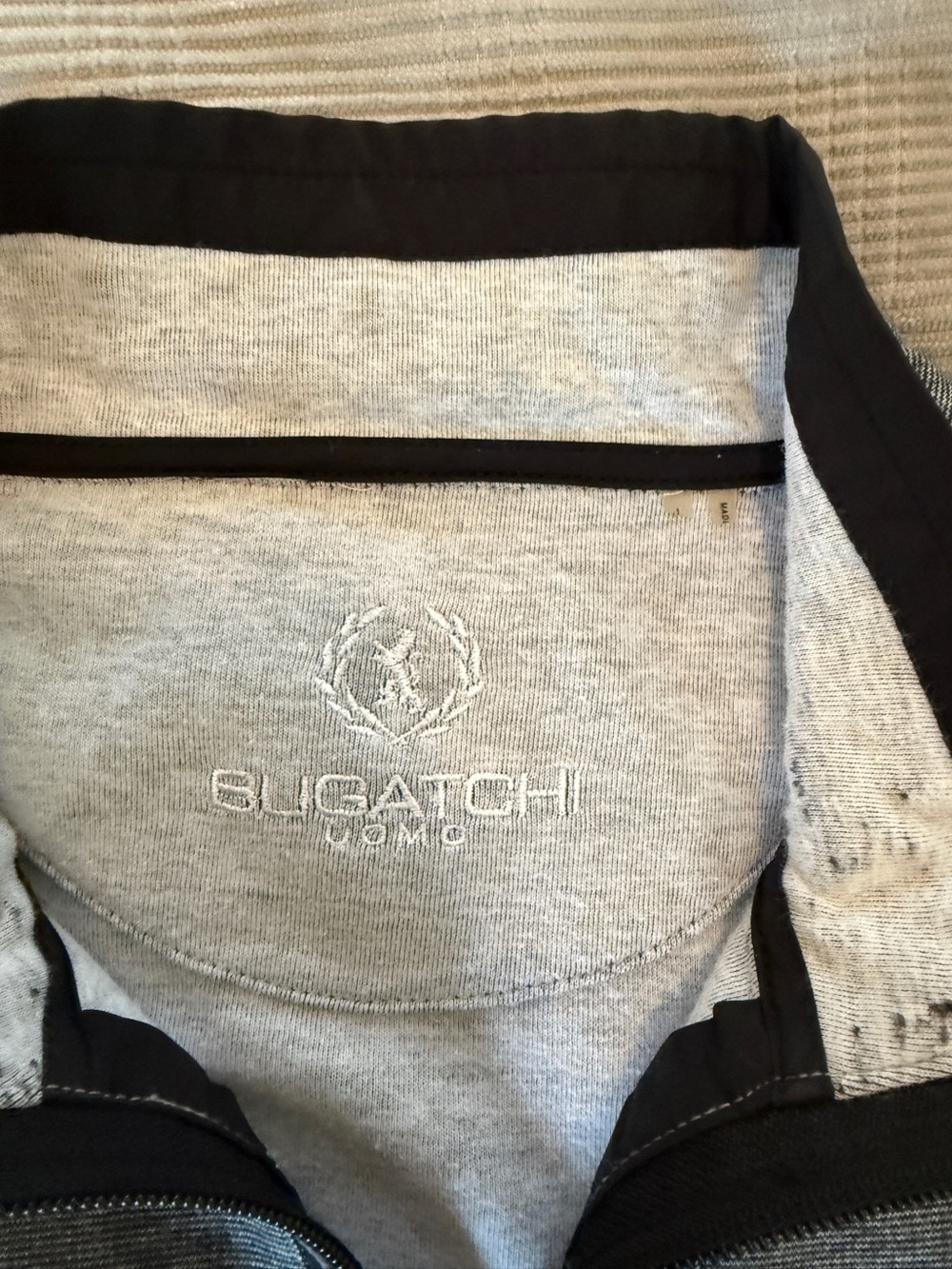 Bugatchi Uomo Quarter-Zip Pullover – Men’s Gray Performance Top Large - Picture 5 of 9
